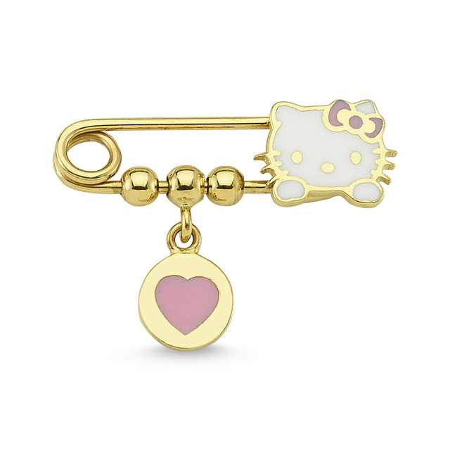 14 Ayar Sarı Altın Hello Kitty İğne
