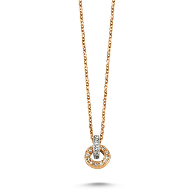 0.12 Karat Pırlanta Rose Kolye