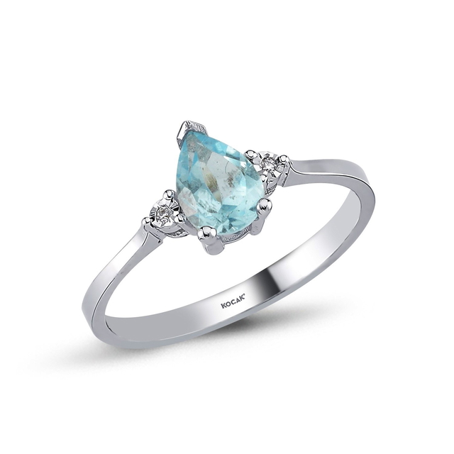 0.78 Karat Sky Blue Pırlanta Yüzük