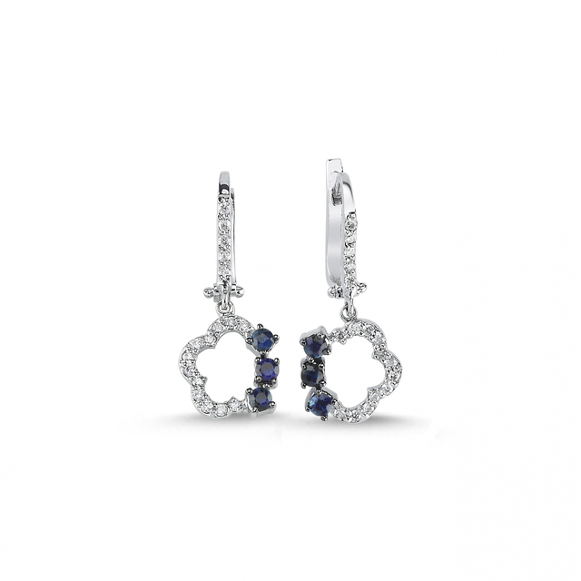 0.52 Karat Safir Pırlanta Küpe