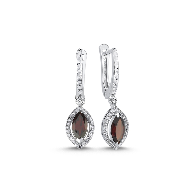0.92 Karat Garnet Pırlanta Küpe