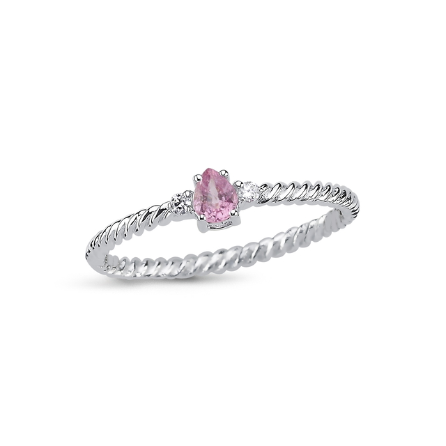 0.16 Karat Pembe Safir Pırlanta Yüzük