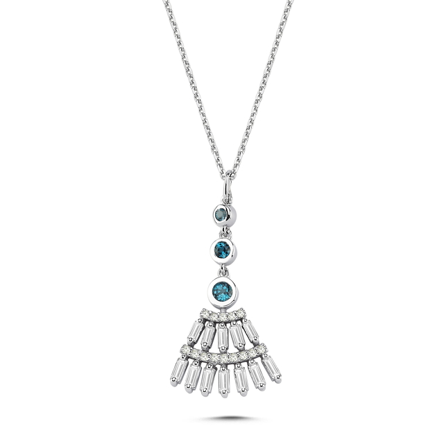 0.57 Karat London Topaz Pırlanta Kolye