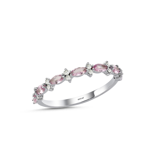 0.71 Karat Pembe Safir Pırlanta Yüzük
