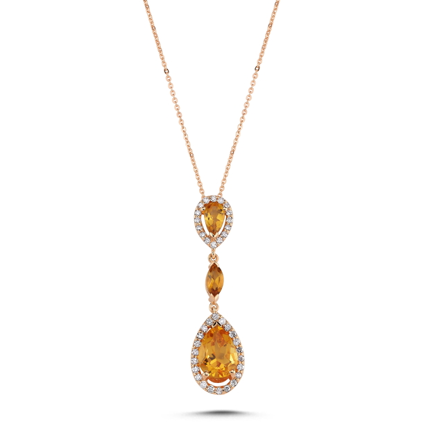 1.59 Karat Citrine Pırlanta Kolye