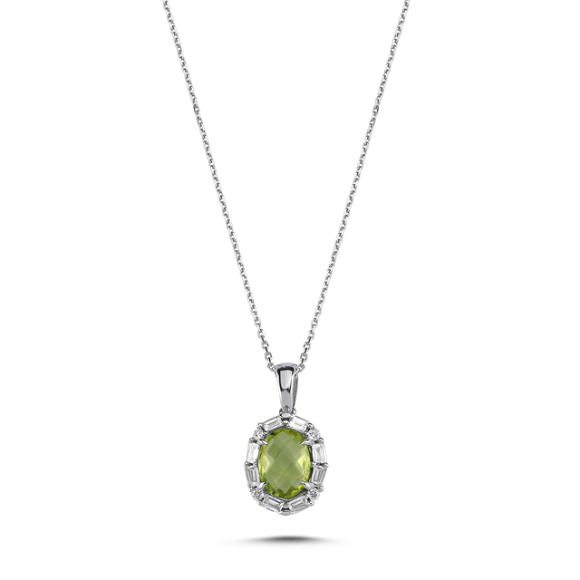 1.43 Karat Peridot Pırlanta Kolye