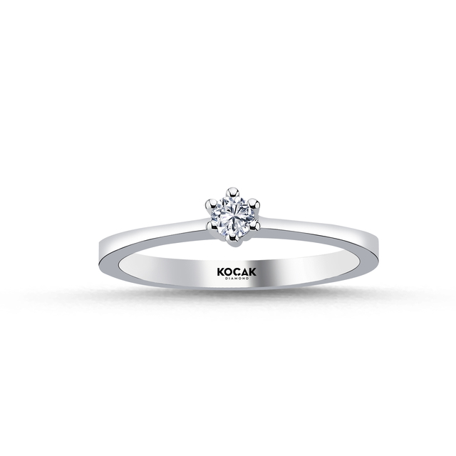 0.09 Karat EF SI Pırlanta Tektaş Yüzük