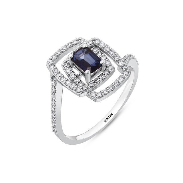 0.79 Karat Safir Pırlanta Yüzük