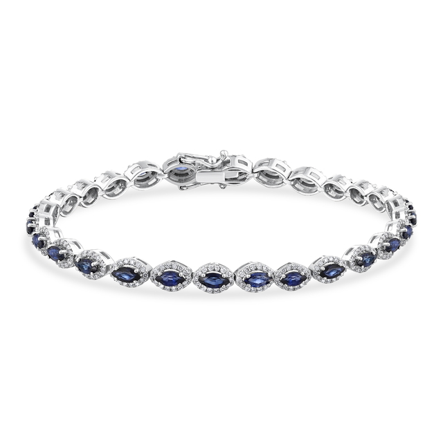 6.72 Karat Sapphire Blue Pırlanta Bileklik 