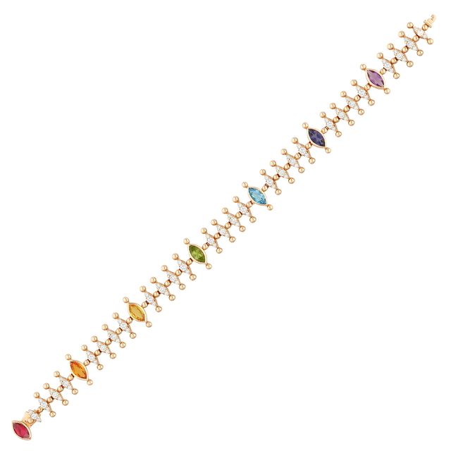 3.78 Karat Renkli Pırlanta Bileklik