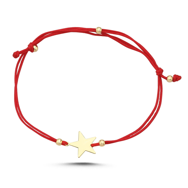14 Ayar Altın Yıldız İpli Bileklik