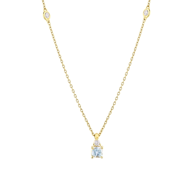 0.52 Karat Sky Topaz Taşlı Pırlanta Kolye