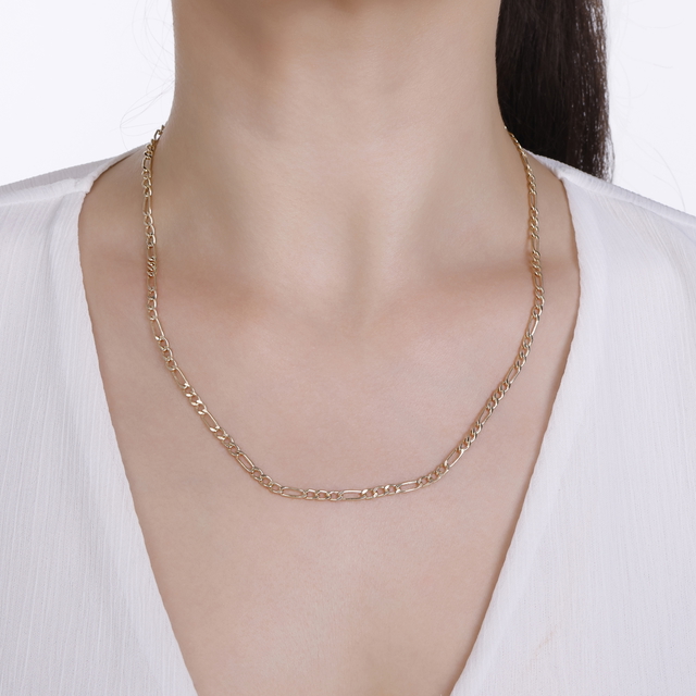 14 Ayar Figaro Tasarım Altın Zincir	