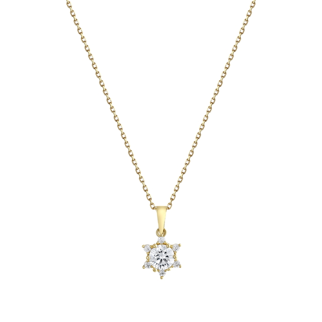 Sarı Altın Lotus Kolye