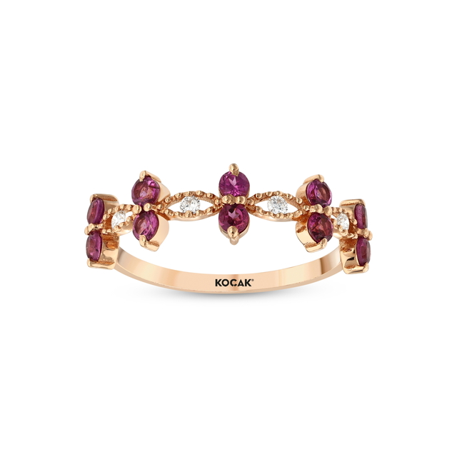 0.79 Karat Rhodolite Pırlanta Yüzük