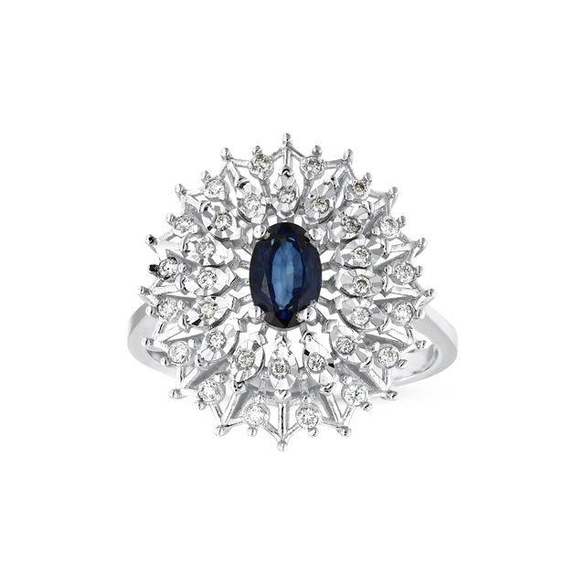 0.77 Karat Safir Pırlanta Yüzük
