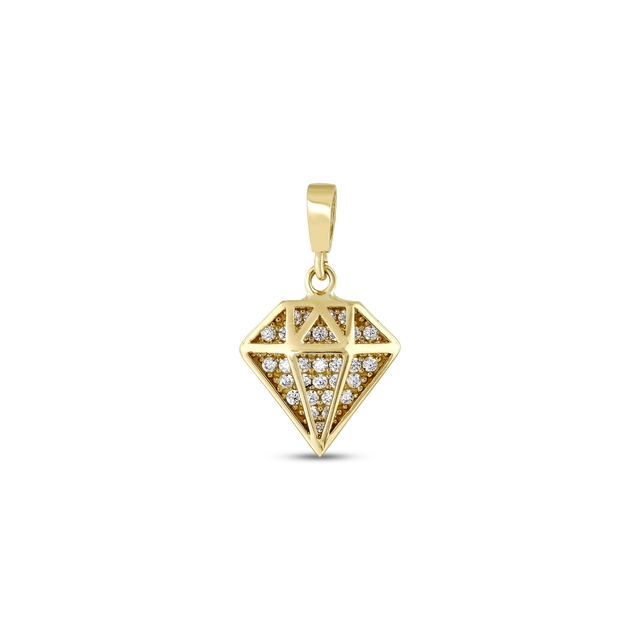 14 Ayar Diamond Tasarım Altın Kolye Ucu