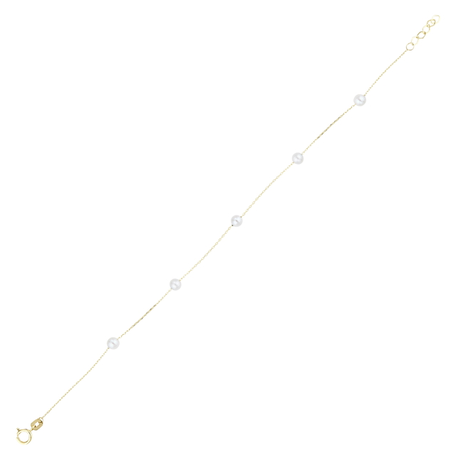 14 Ayar İncili Altın Bileklik