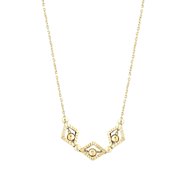 14 Ayar Işıltılı Tasarım Altın Kolye