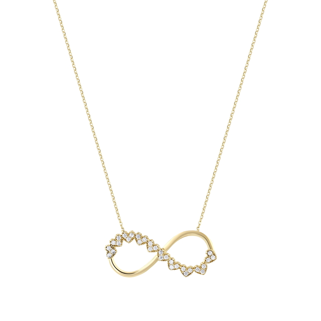 14 Ayar Kalpli Sonsuzluk Tasarım Altın Kolye