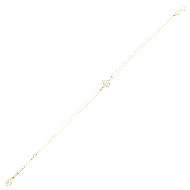 14 Ayar Lotus Altın Bileklik