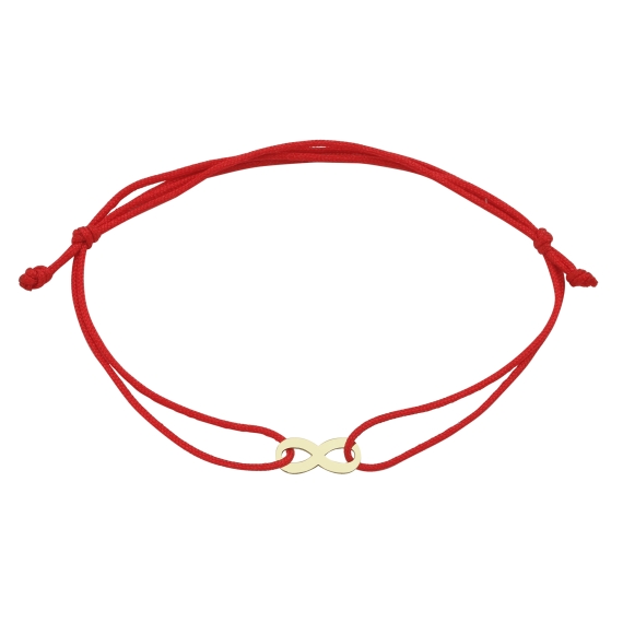14 Ayar Sonsuzluk Figürlü İpli Altın Bileklik