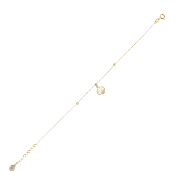 14 Ayar İstiridye Tasarım Altın Bileklik