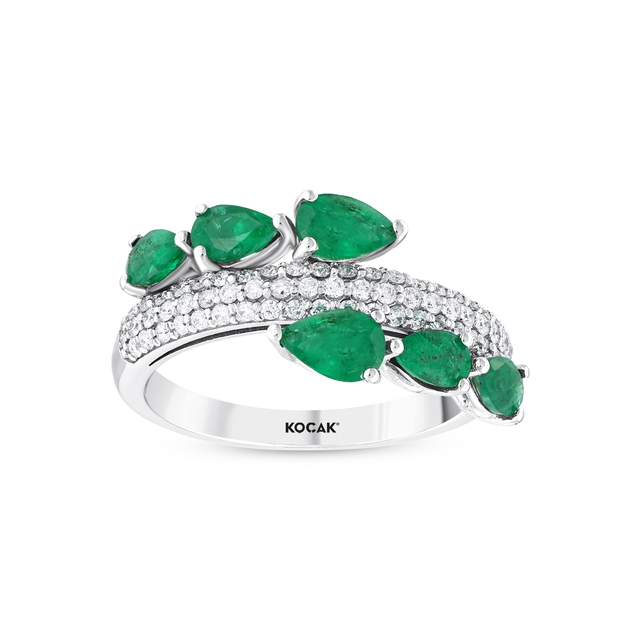 2.08 Karat Zümrüt Pırlanta Yüzük