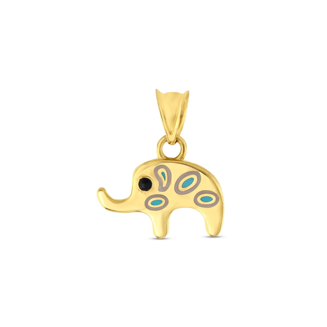 14 Ayar Renkli Tasarım Fil Altın Kolye Ucu