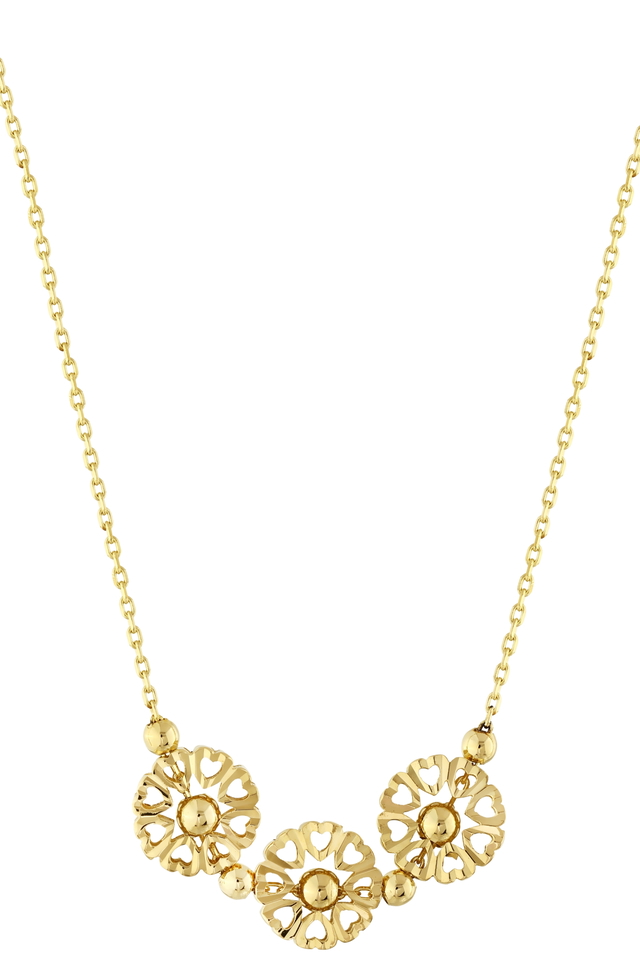 14 Ayar Çiçekli Tasarım Altın Kolye