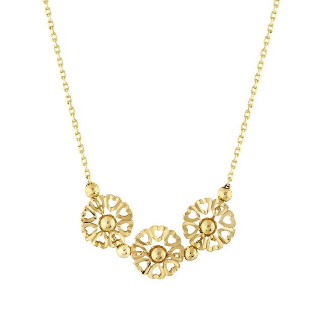 14 Ayar Çiçekli Tasarım Altın Kolye