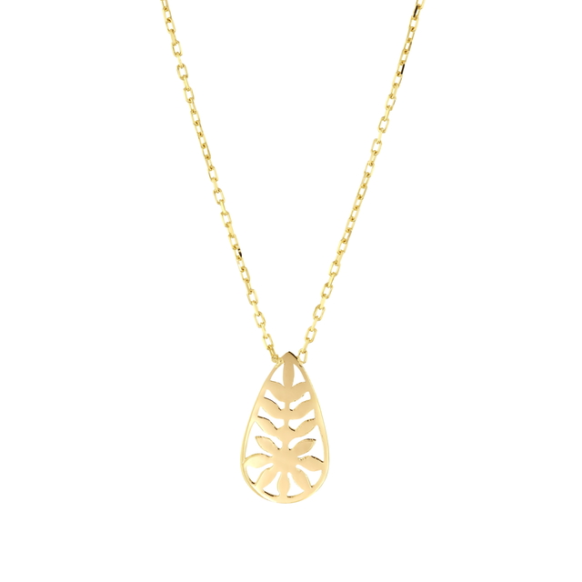 14 Ayar Ladin Tasarım Altın Kolye