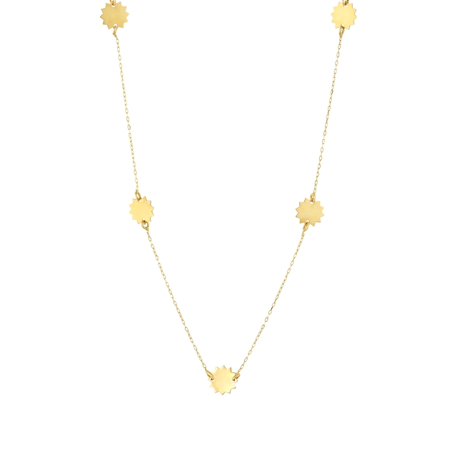 14 Ayar Güneş Tasarım Altın Kolye