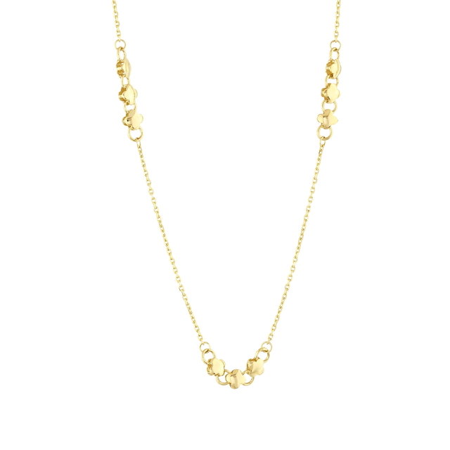 14 Ayar Çiçekli Tasarım Zincir Altın Kolye