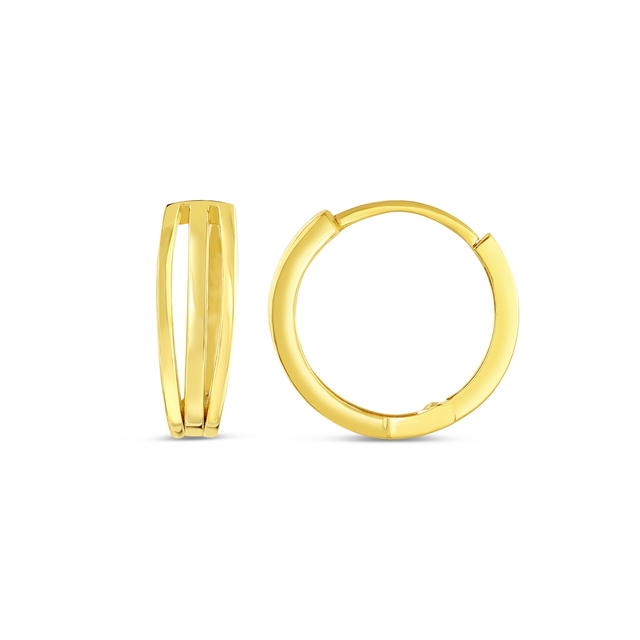 14 Ayar Interval Tasarım Halka Altın Küpe