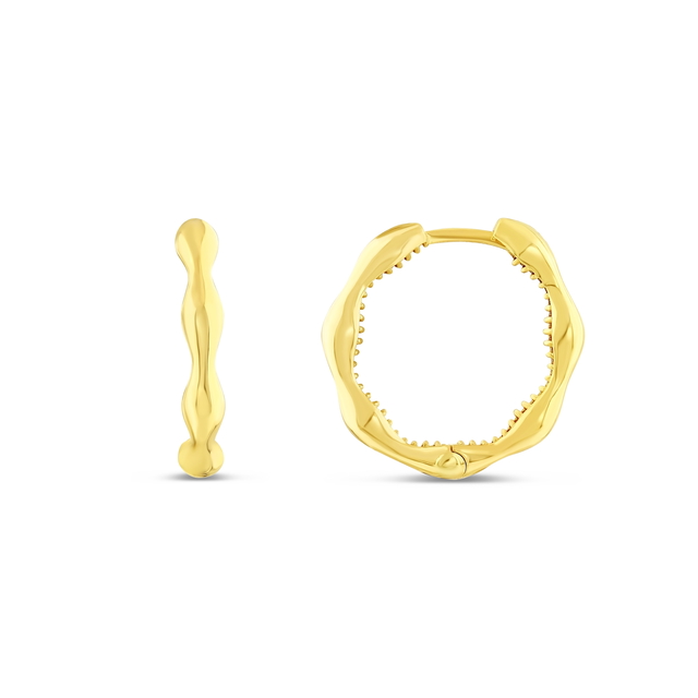 14 Ayar Kemik Tasarım Halka Altın Küpe