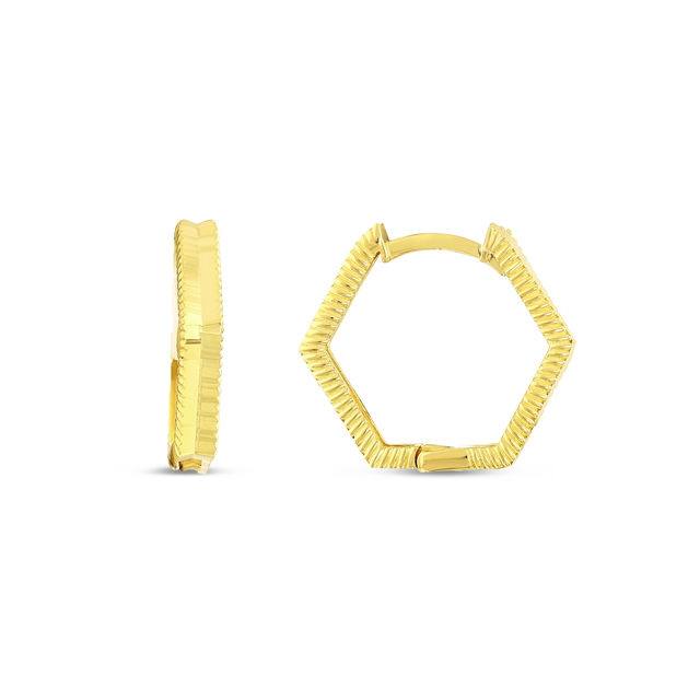 14 Ayar Flare Tasarım Halka Altın Küpe