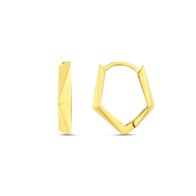 14 Ayar Surface Tasarım Halka Altın Küpe