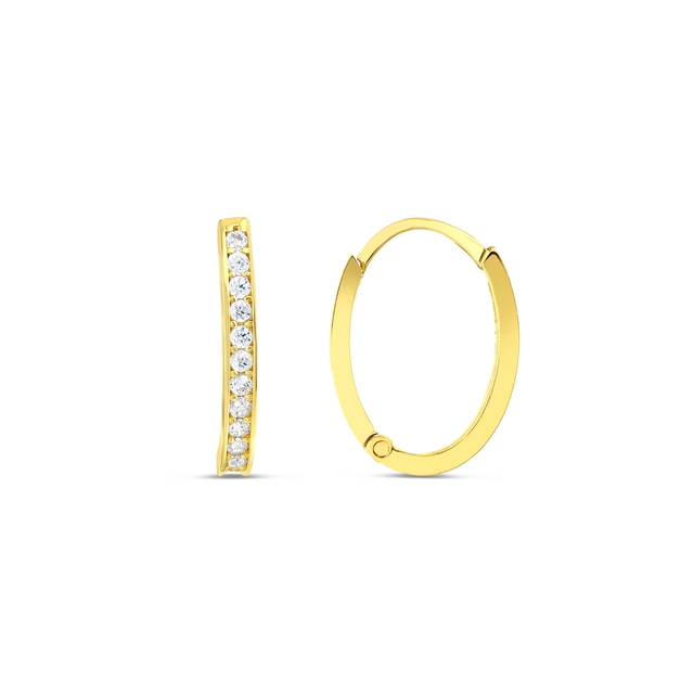 14 Ayar Coquette Tasarım Halka Altın Küpe