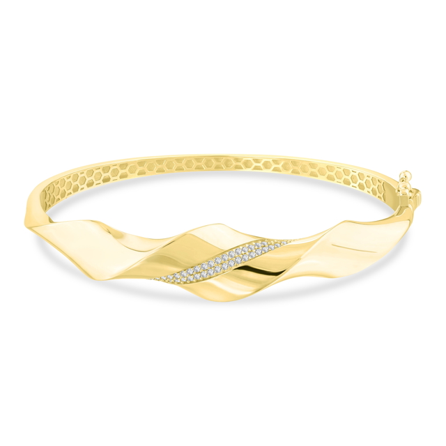 14 Ayar Volute Tasarım Altın Kelepçe