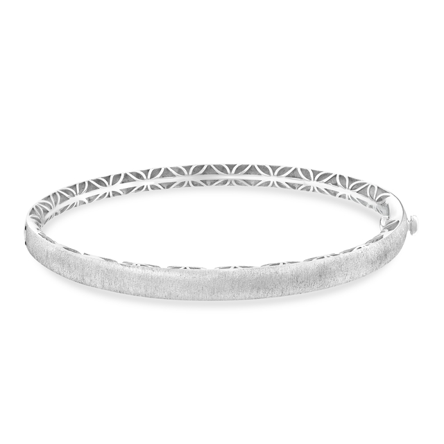 14 Ayar Cirrus Tasarım Beyaz Altın Kelepçe