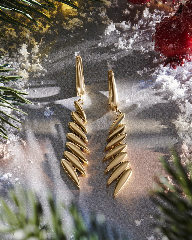 14 Ayar Sorbo Tasarım Altın Küpe