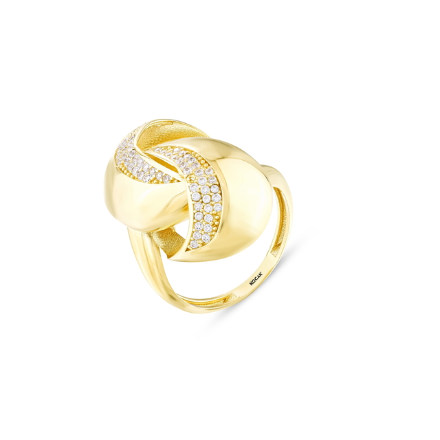 14 Ayar Luna Tasarım Altın Yüzük