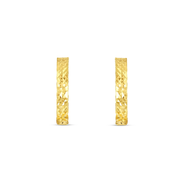 14 Ayar Işıltılı Tasarım Halka Altın Küpe 