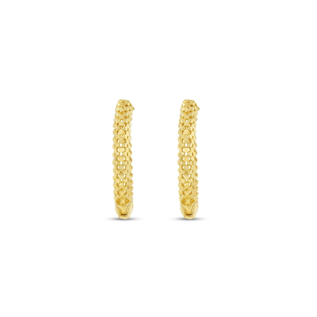 14 Ayar Flex Tasarım Halka Altın Küpe