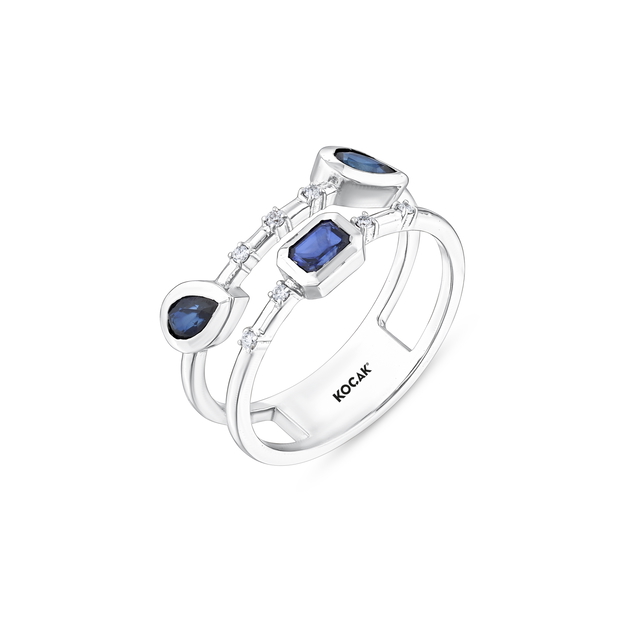 0.78 Karat Safir Pırlanta Yüzük