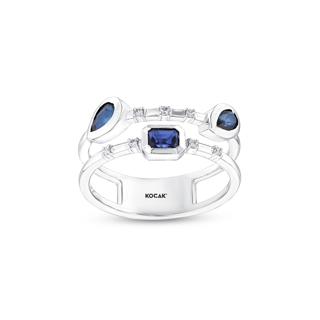 0.78 Karat Safir Pırlanta Yüzük