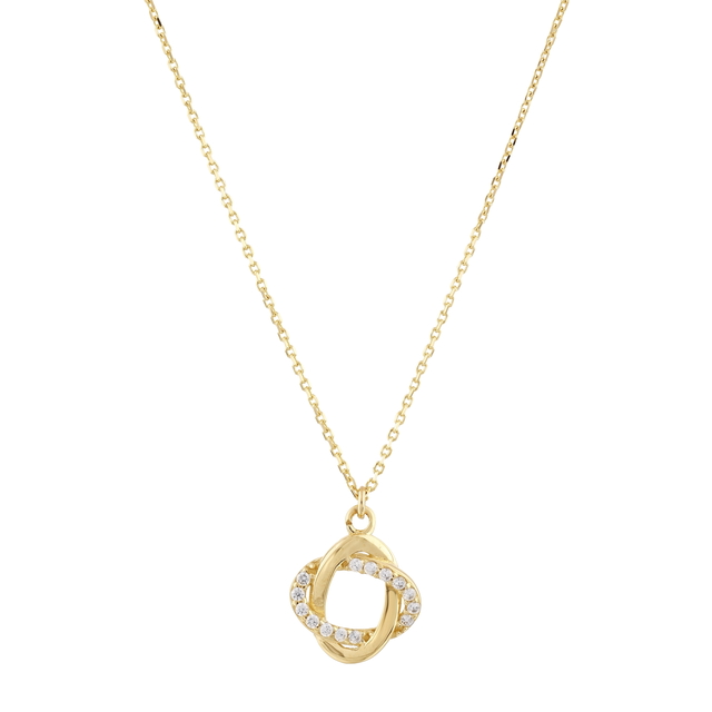 14 Ayar Taşlı Tasarım Fine Altın Kolye