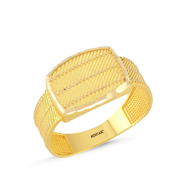 14 Ayar Hasır Tasarım Altın Yüzük