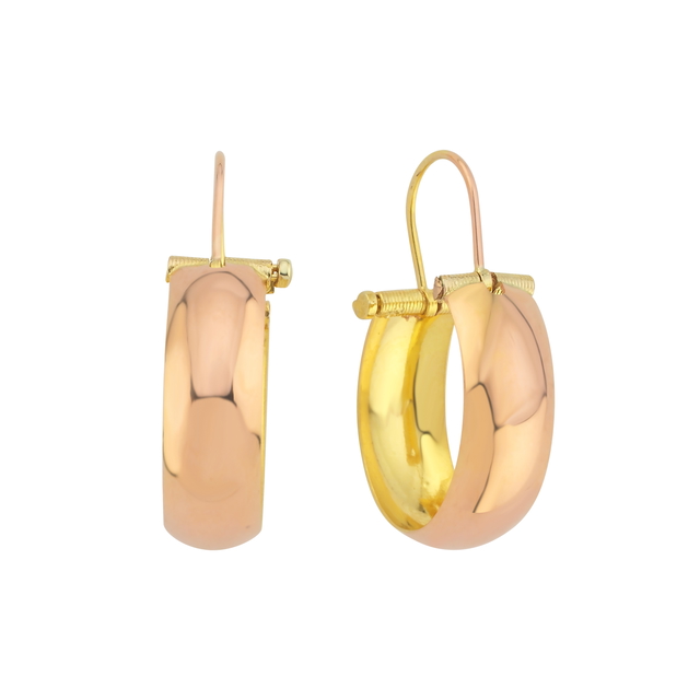 14 Ayar Tasarım Halka Altın Küpe